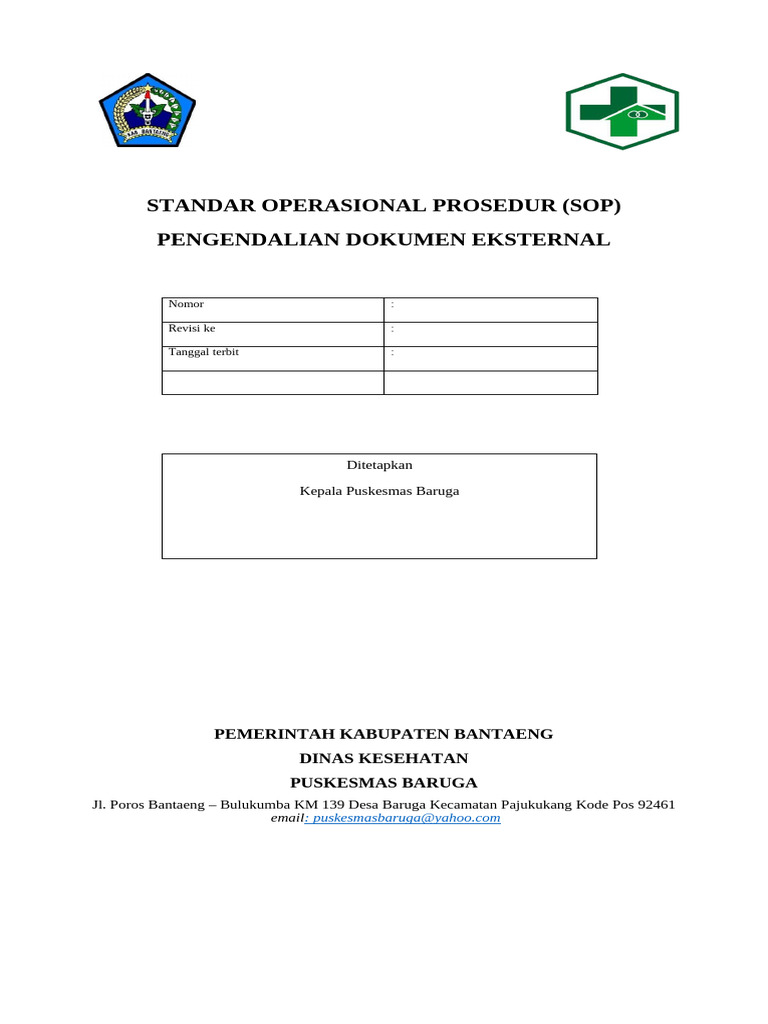 Contoh SOP Pengendalian Dokumen | PDF