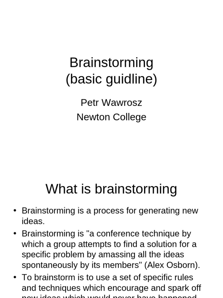 Brainstorming | PDF | Brainstorming | Decision Making