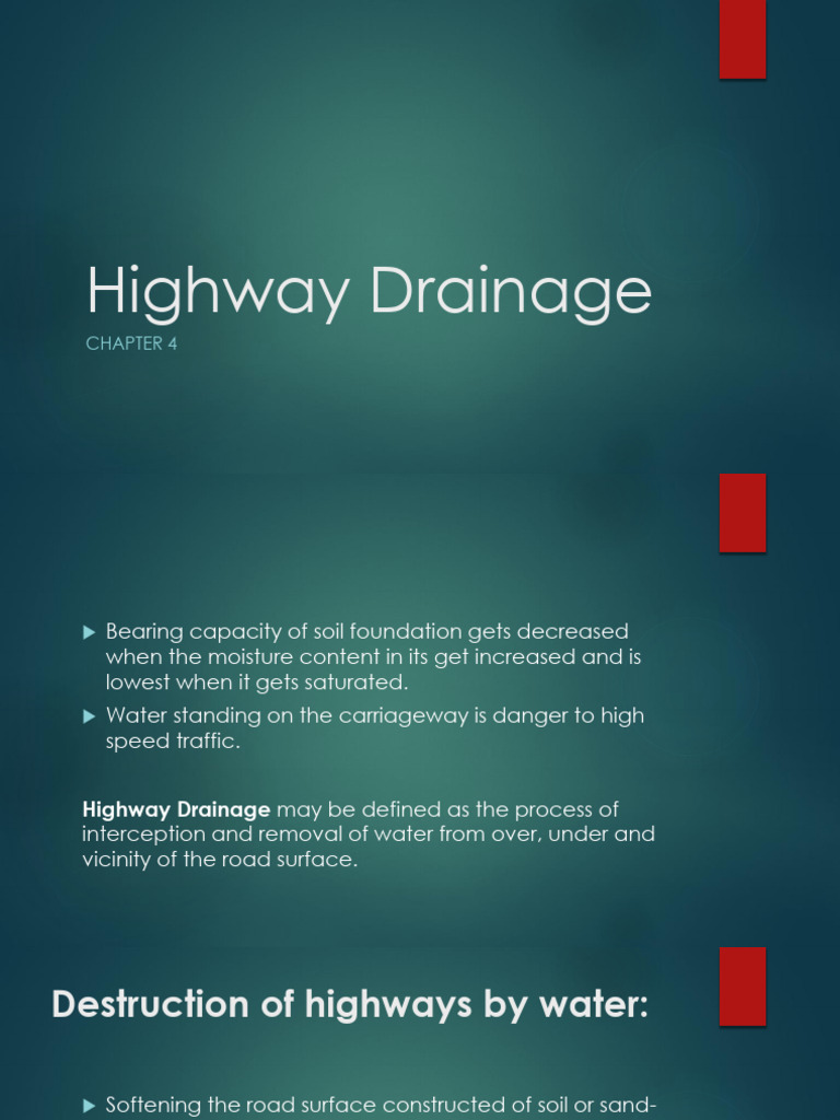 Transportation Engineering-Chapter 4_Highway Drainage | PDF | Road ...
