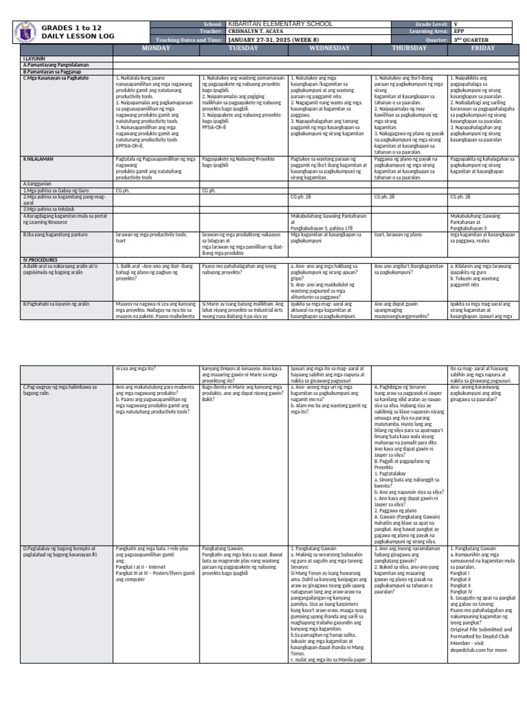 DLL_EPP 5_Q3_W8 | PDF