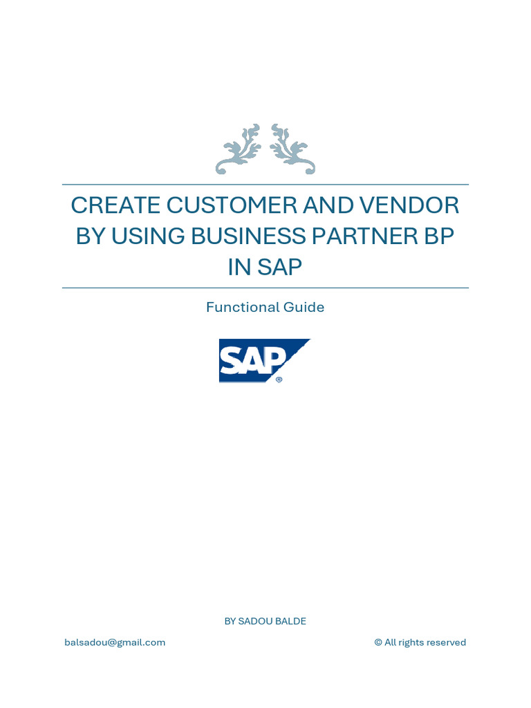 Create Customers & Vendors in SAP BP | PDF | Service Industries | Business