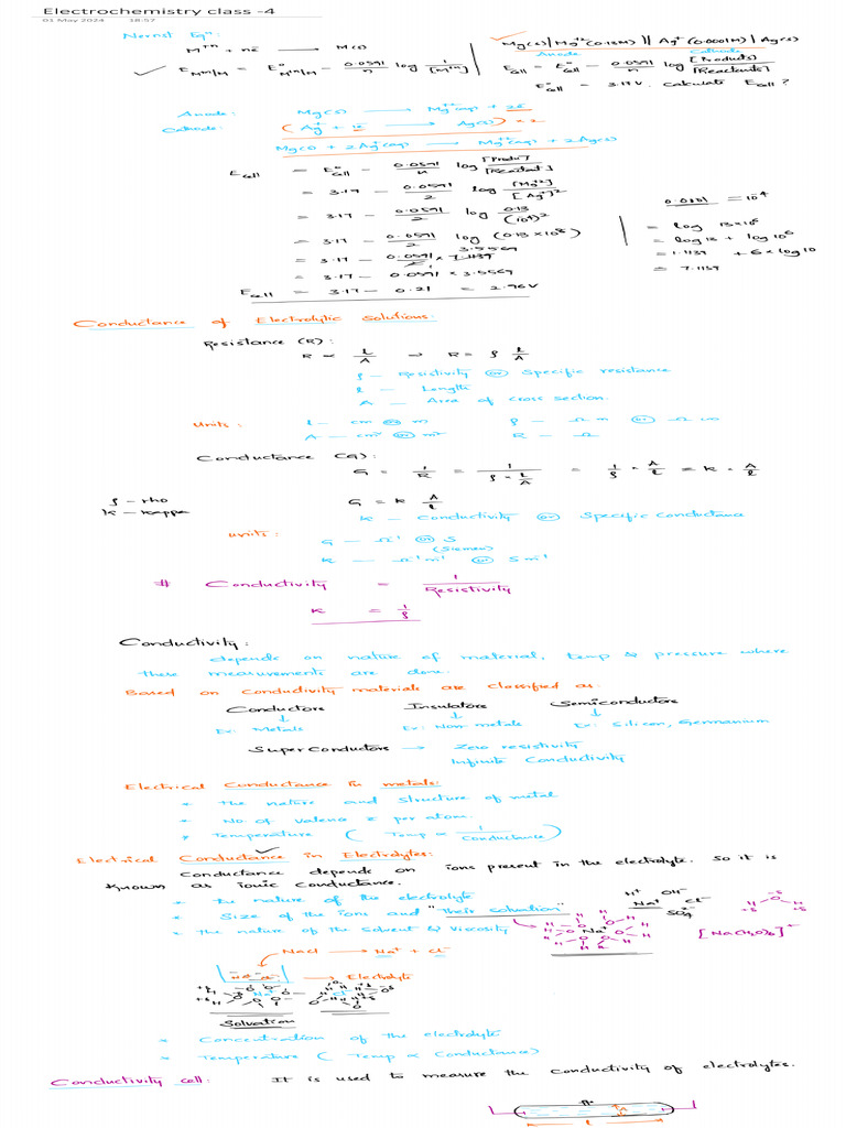 Electrochemistry Class - 4 | PDF