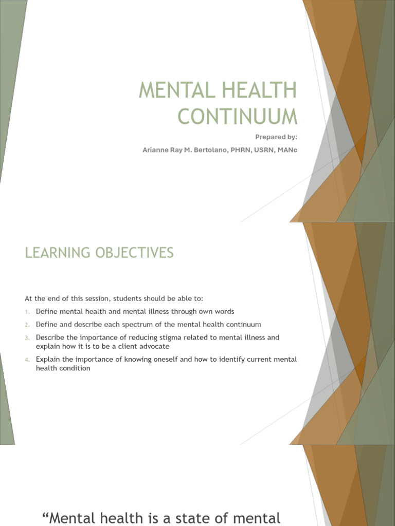 Understanding the Mental Health Continuum | PDF | Mental Health ...