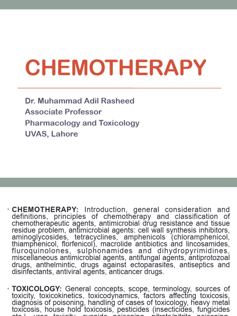 Comprehensive Guide to Chemotherapy and Toxicology | PDF ...