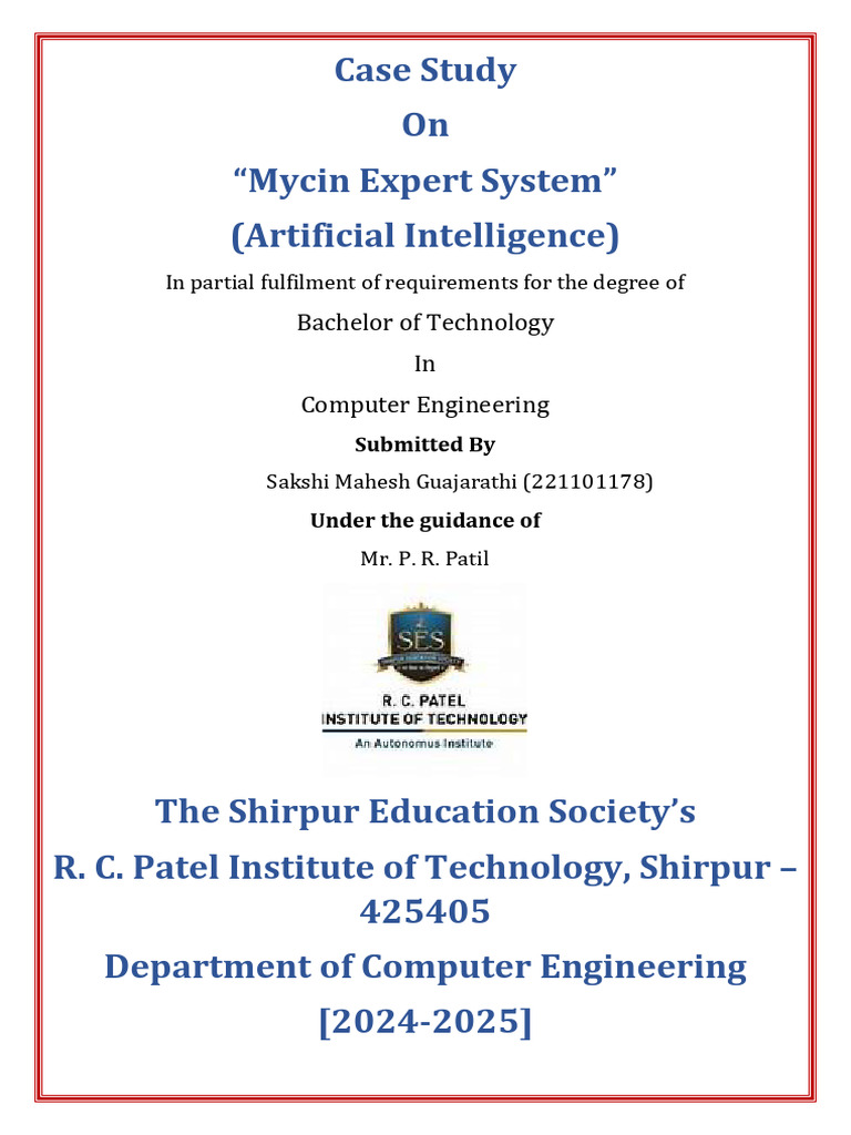 MYCIN: AI Expert System in Medicine | PDF | Medical Diagnosis | Infection