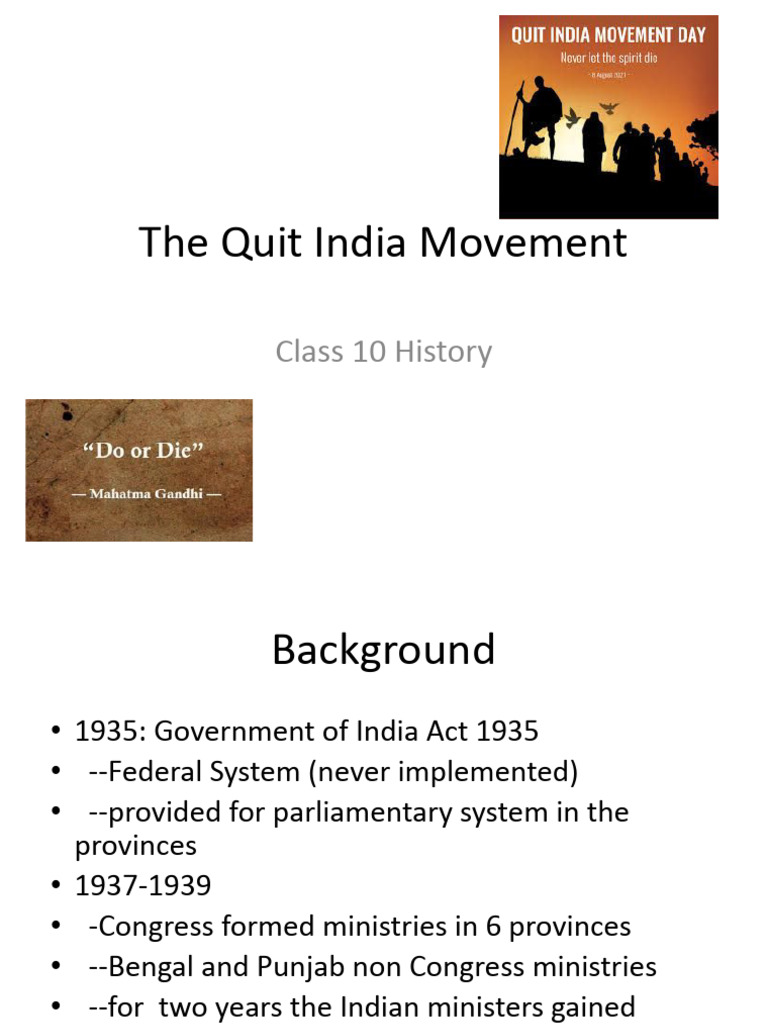 Overview of the Quit India Movement | PDF | British Raj | British India