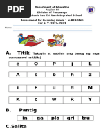 Pantig Worksheets for Kindergarten | PDF | Lifestyle