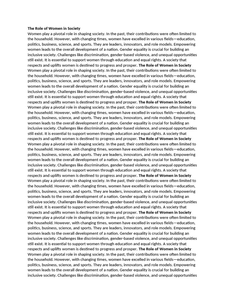 Empowering Women for Societal Progress | PDF | Gender Role | Gender Studies