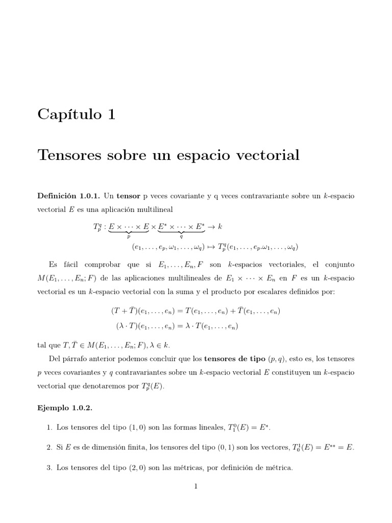 Tensores | PDF | Tensor | Base (álgebra lineal)
