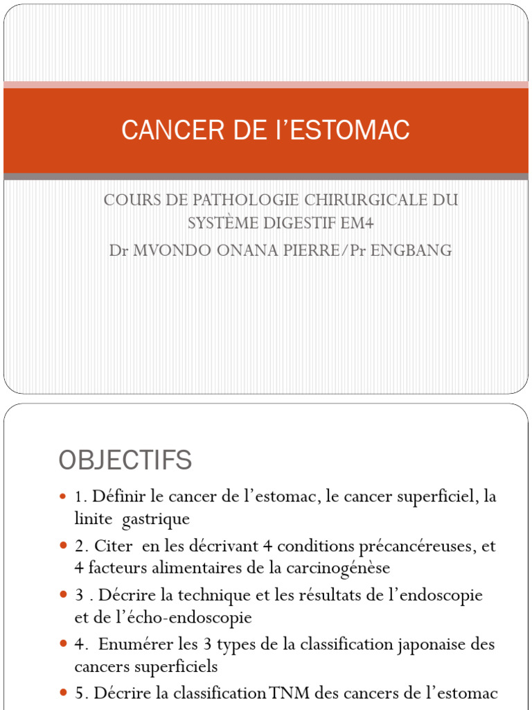 Cancer de l'estomac diagnostic et traitement PDF Médecine — free download