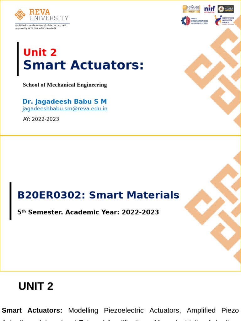Smart Actuators and Vibration Control | PDF | Actuator | Shape Memory Alloy