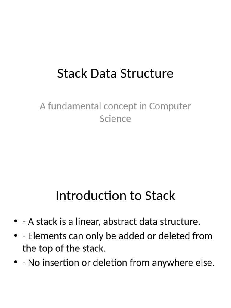 Introduction to Stack Data Structure | PDF