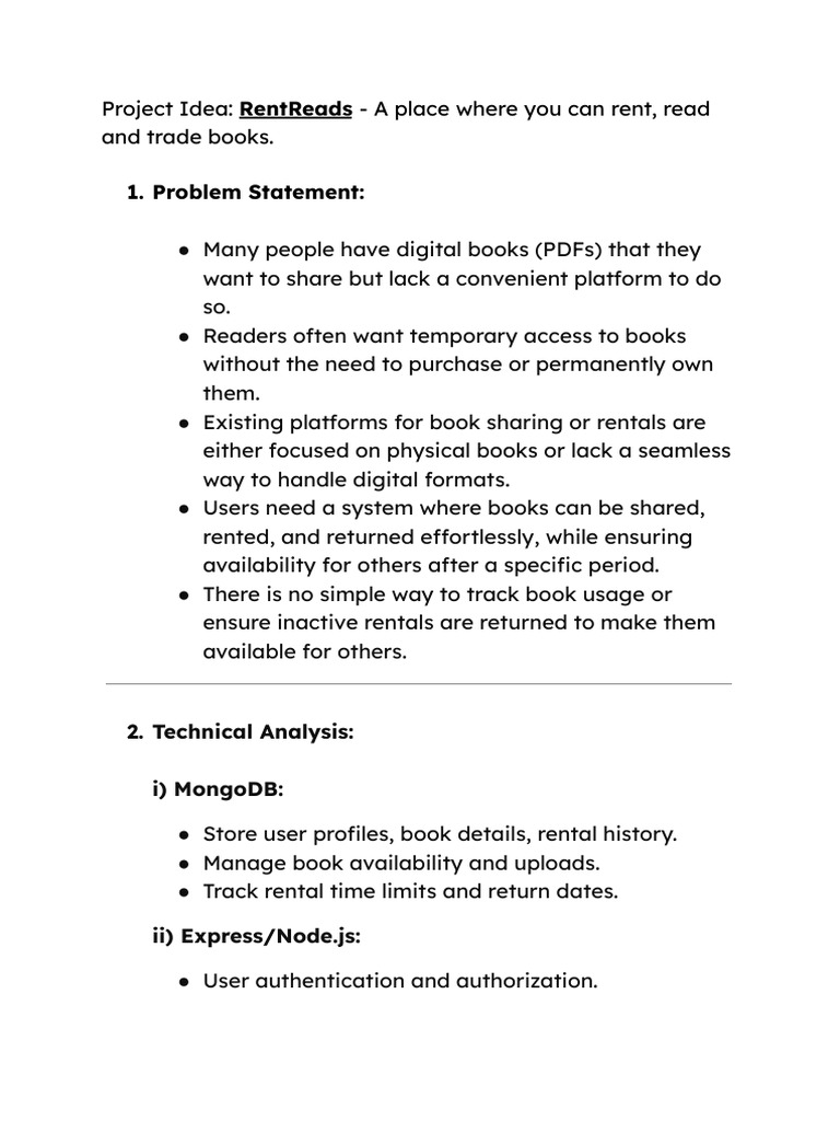 Digital Book Rental and Sharing Platform | PDF | Databases | Software