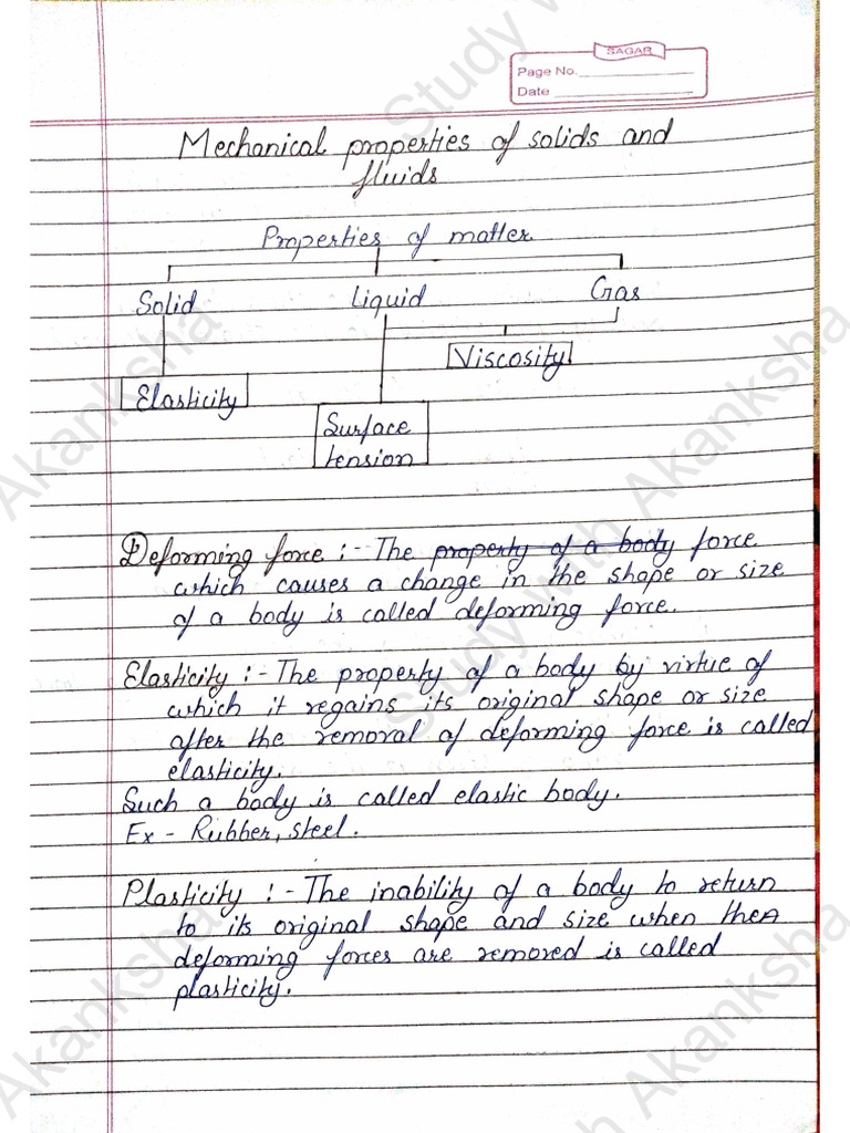 Mechanical Properties of Solids and Fluids | PDF