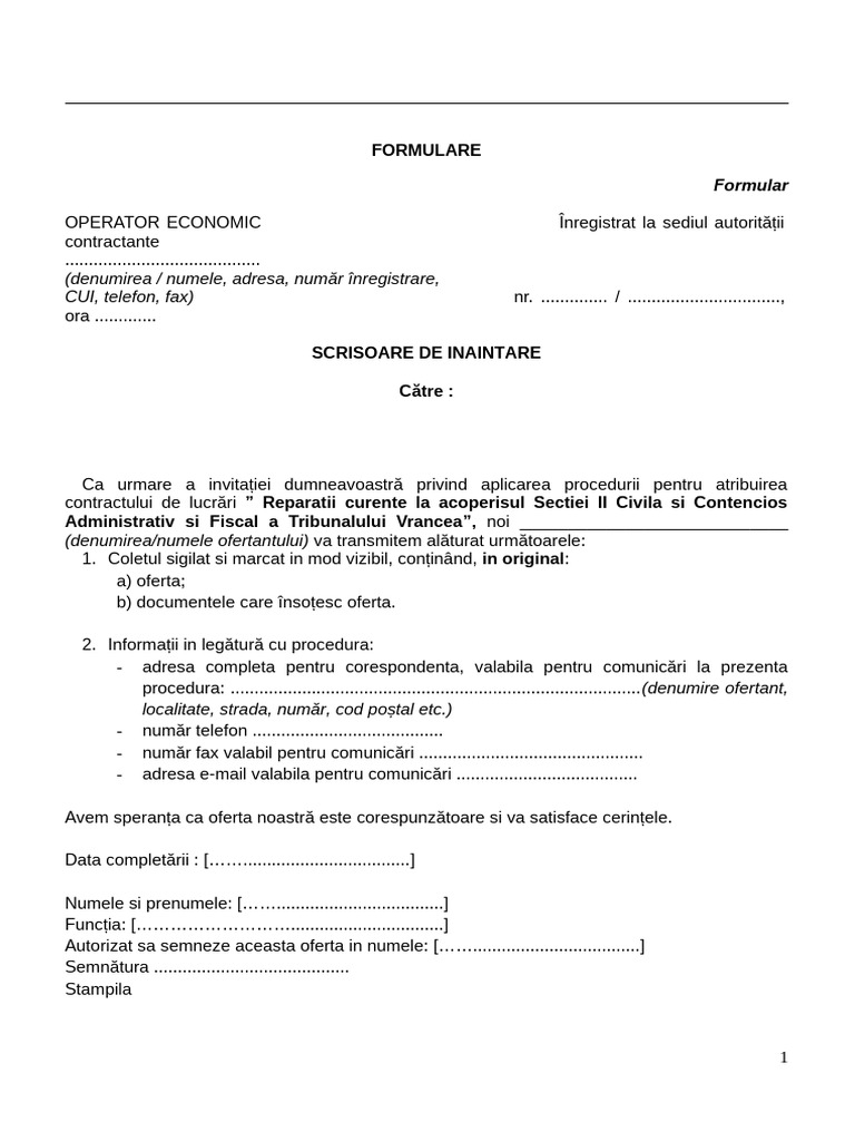 Model Contract + Alte Documente, Formulare | PDF