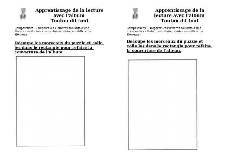 Apprentissage de la lecture avec Toutou | PDF