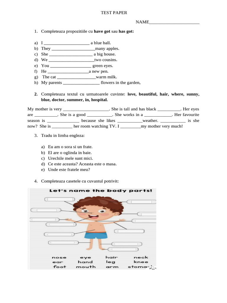 Test Paper Cl. 2 | PDF