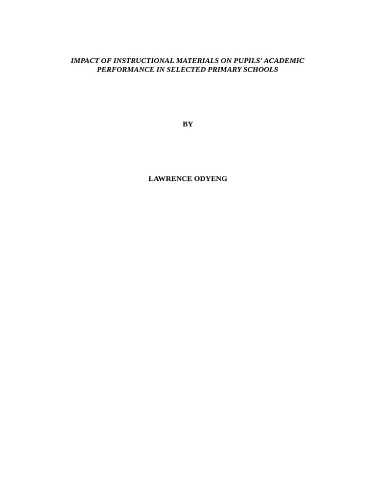 Impact of Instructional Materials on Pupils | PDF | Sampling ...