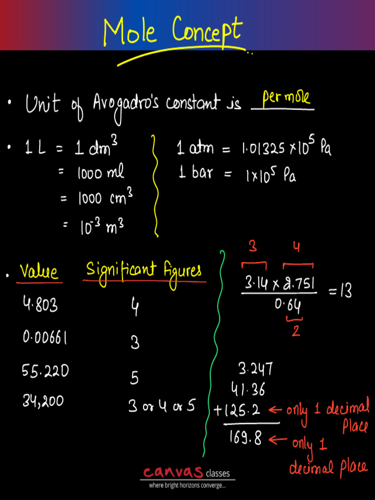 Mole Concept and Chemical Laws Overview | PDF | Mole (Unit) | Molecules