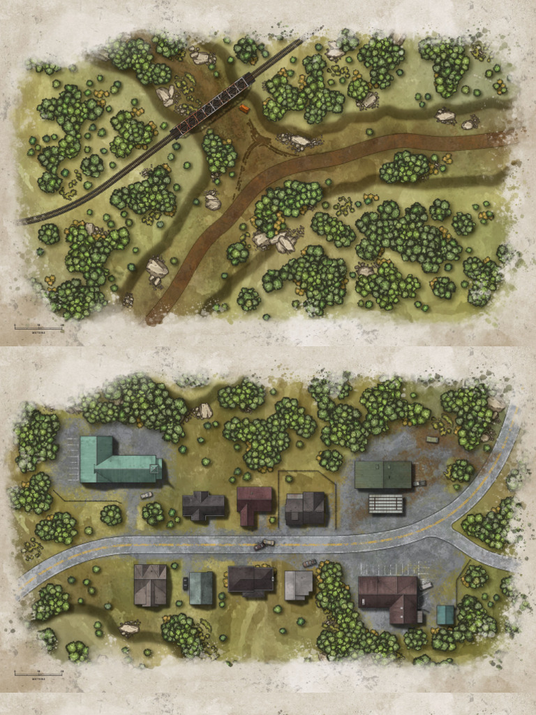 The Walking Dead RPG Starter Set Adventure Maps | PDF