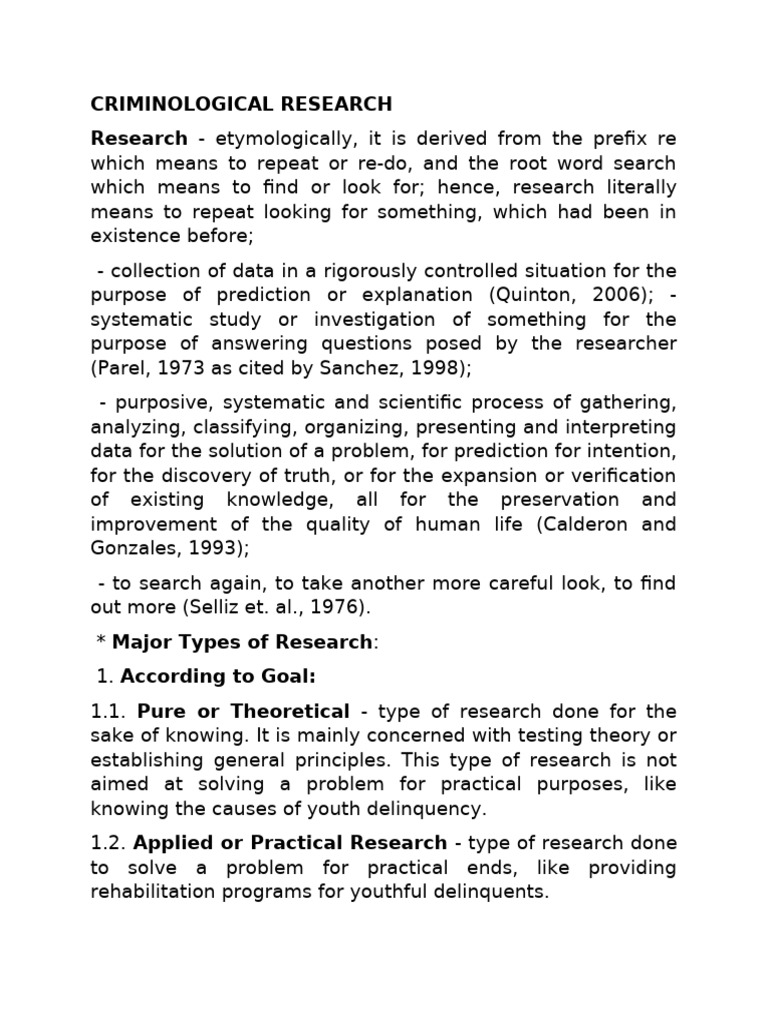 Criminological Research Manual Pdf Sampling Statistics Methodology