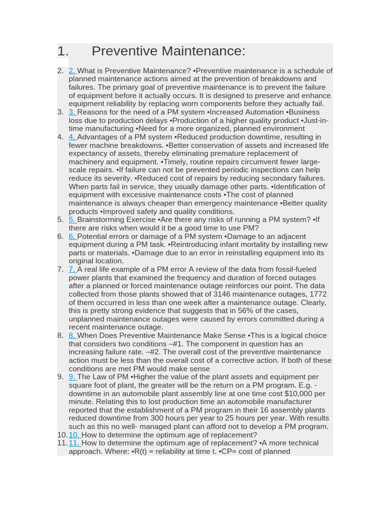 Preventive Maintenance: Key Benefits & Strategies | PDF | Mechanical ...
