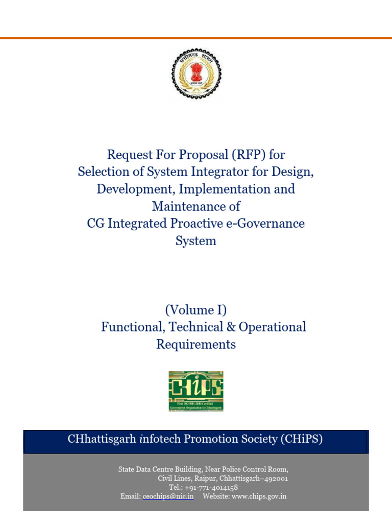 RFP for CG IPeG System Development | PDF | Governance | Databases