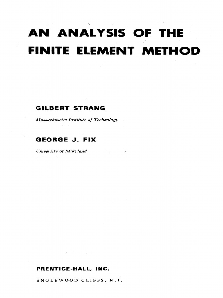 An ANALYSIS of The FINITE ELEMENT METHOD - Gilbert Strang