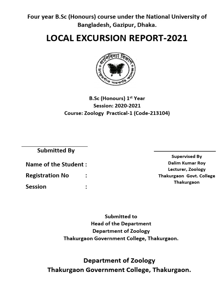 2021 Zoology Local Excursion Report | PDF