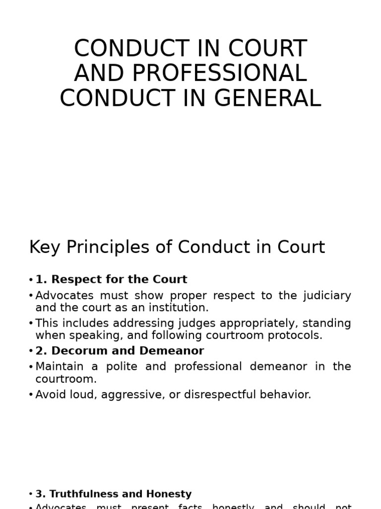Court Conduct and Professional Ethics | PDF | Contempt Of Court ...