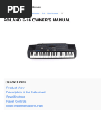 Roland E-16 | PDF | Chord (Music) | Synthesizer