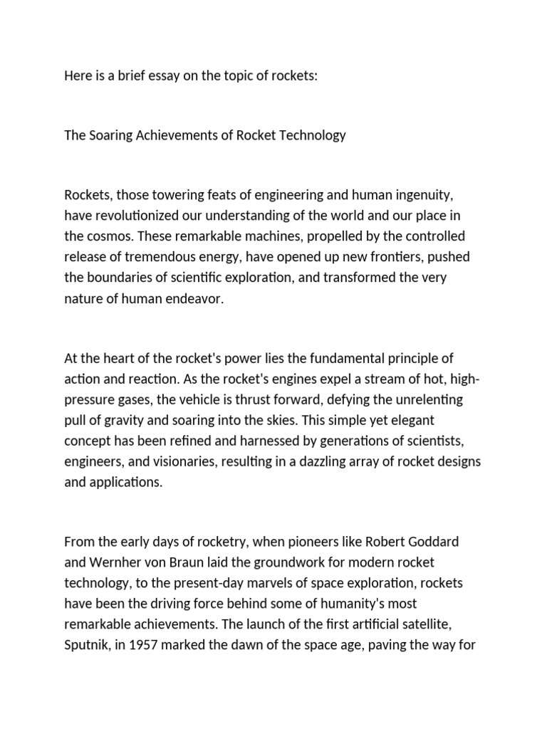 Here Is A Brief of rockets-WPS Office | PDF | Rocket | Satellite