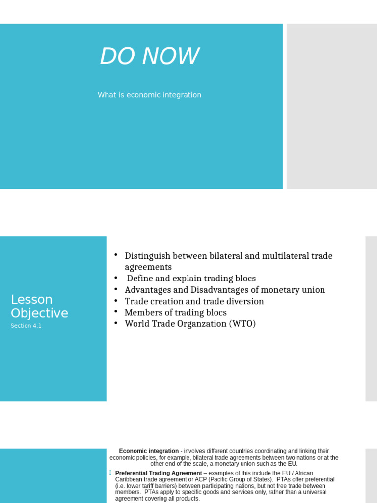 Economic Integration | PDF | World Trade Organization | Trade