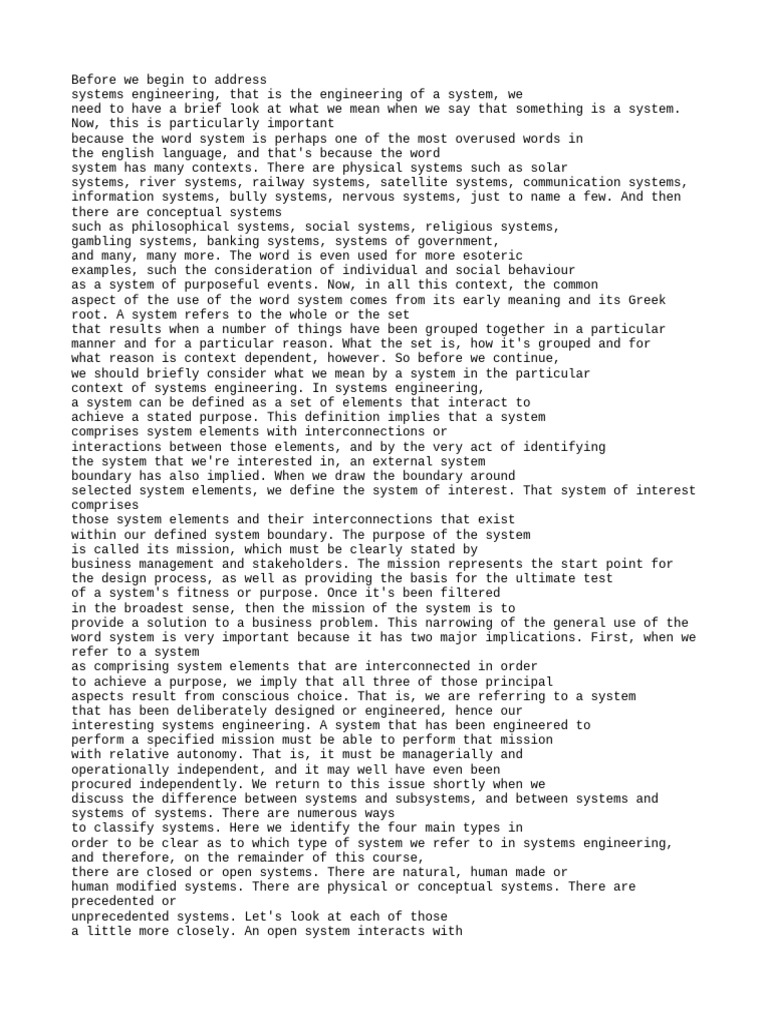 Understanding Systems in Engineering | PDF | System