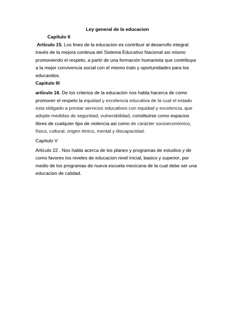 Ley General de La Educacion | PDF