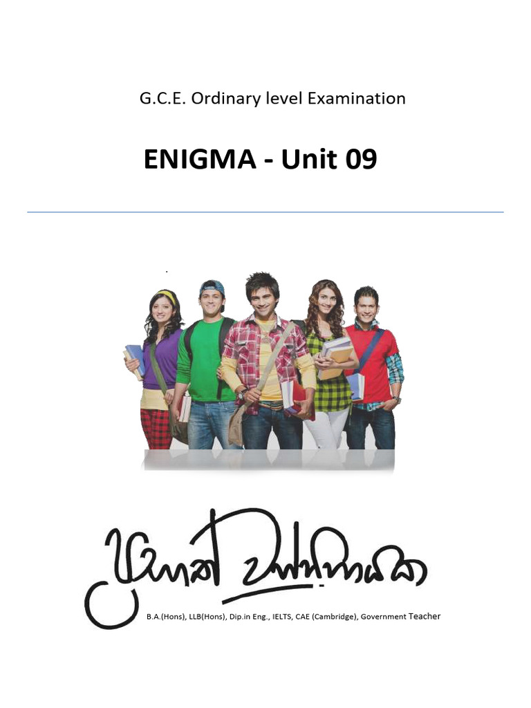 grade 11 unit 9 ENIGMA | PDF | Verb | Linguistic Morphology