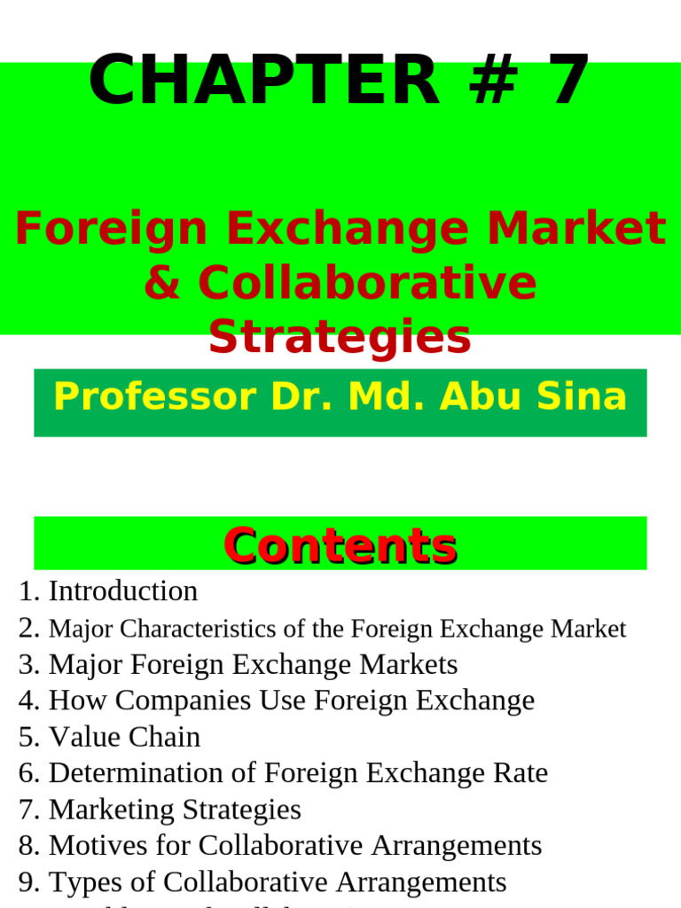 Chapter # 7 Foreign Exchange Market & Collaborative Strategies | PDF ...