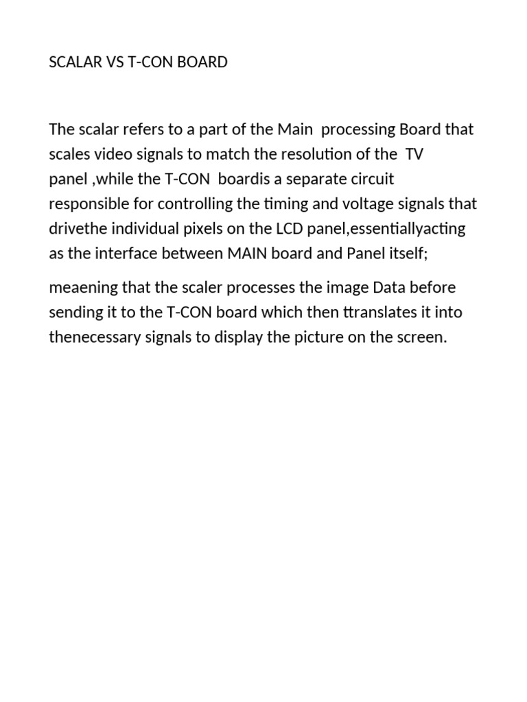 Scalar vs T-Con Board Explained | PDF