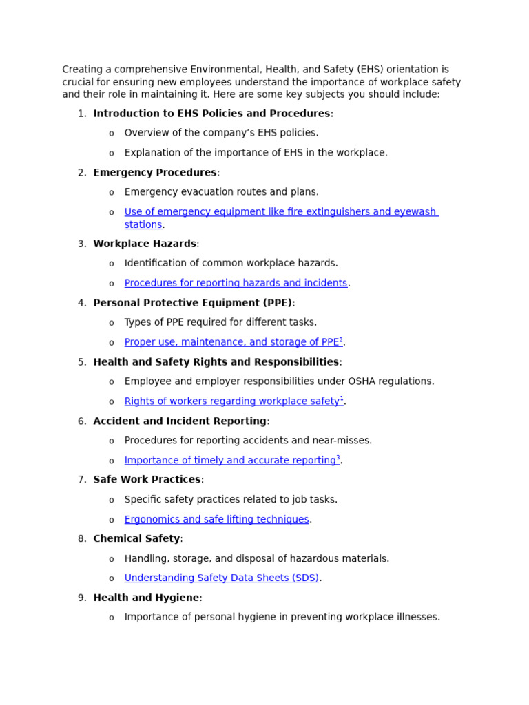 Essential EHS Orientation Topics | PDF | Personal Protective Equipment ...