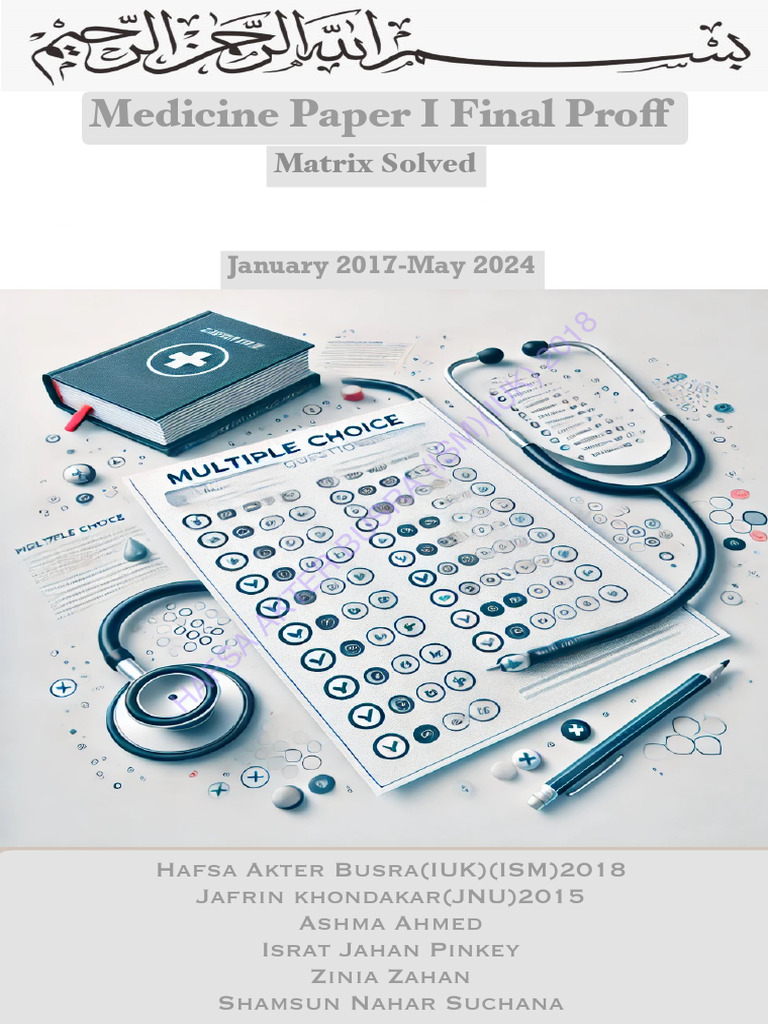 Medicine Paper 1 Matrix | PDF | Diseases And Disorders | Cardiovascular ...