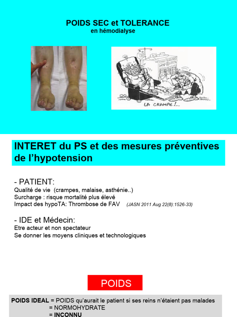 Poids Sec en Hémodialyse : Évaluation et Risques | PDF | Hypertension ...