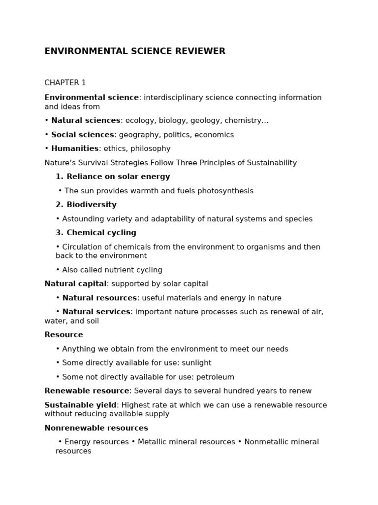 Comprehensive Environmental Science Guide | PDF | Food Web | Ecosystem