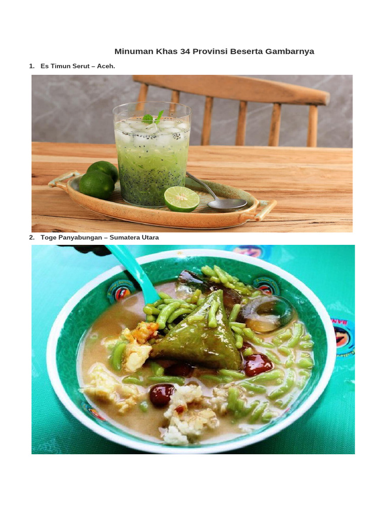 Minuman Khas Daerah di Indonesia | PDF