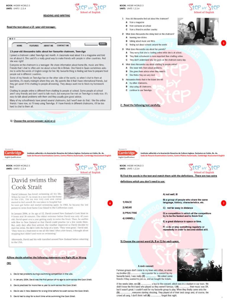 Wider World 3 Reading & Writing Guide | PDF