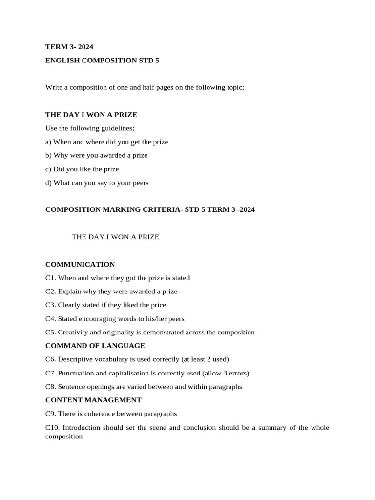 English Composition & Letter Guidelines | PDF