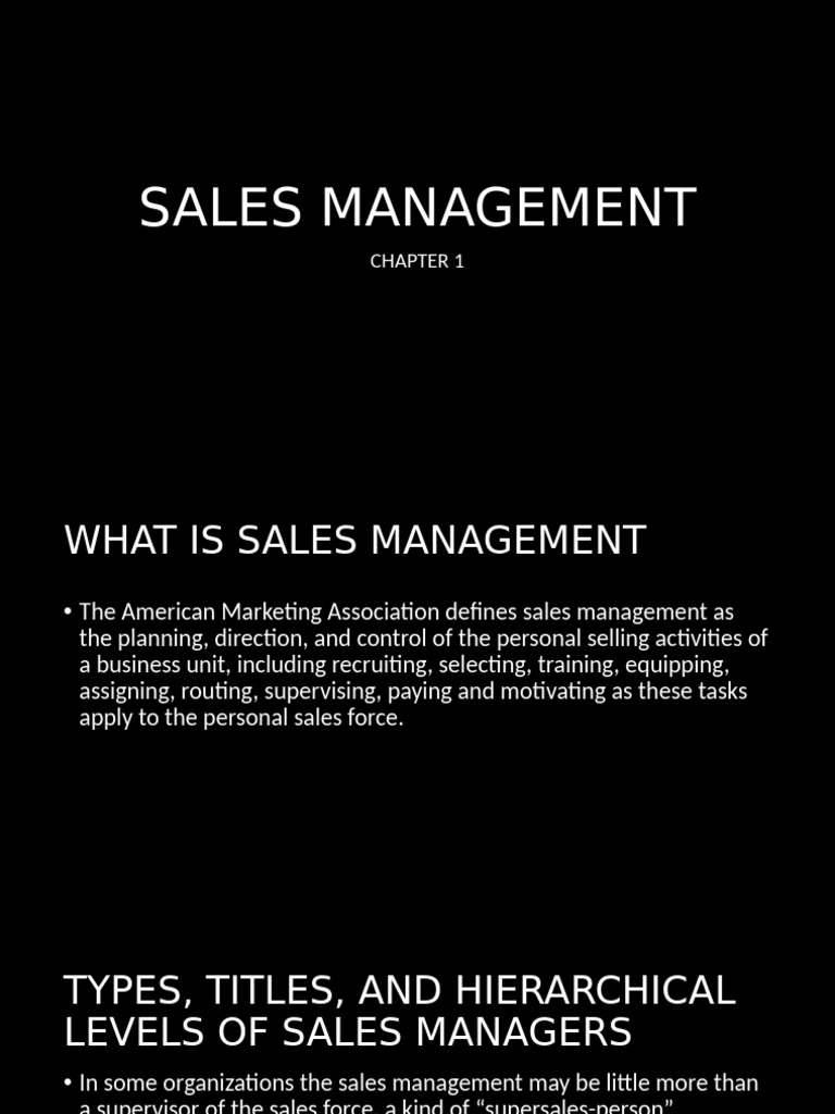 Understanding Sales Management Essentials | PDF | Marketing | Sales
