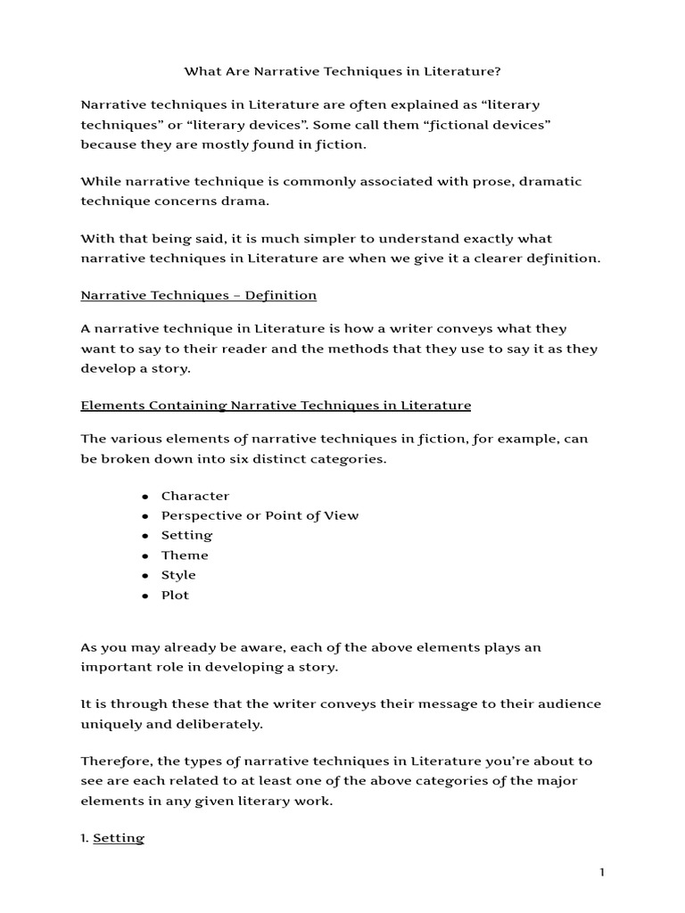 Literary Devices Explained | PDF | Narration | Narrative