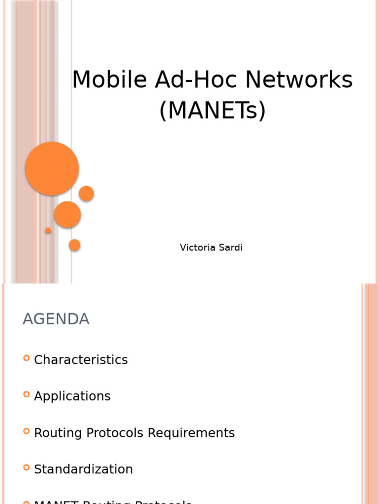 Presentation MANETs | PDF | Wireless Ad Hoc Network | Routing
