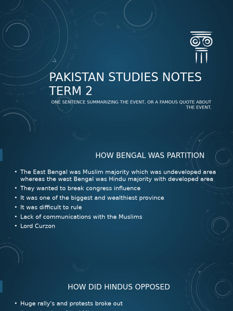 Pakistan Studies Notes Term 2 | PDF | British Raj | Muhammad Ali Jinnah