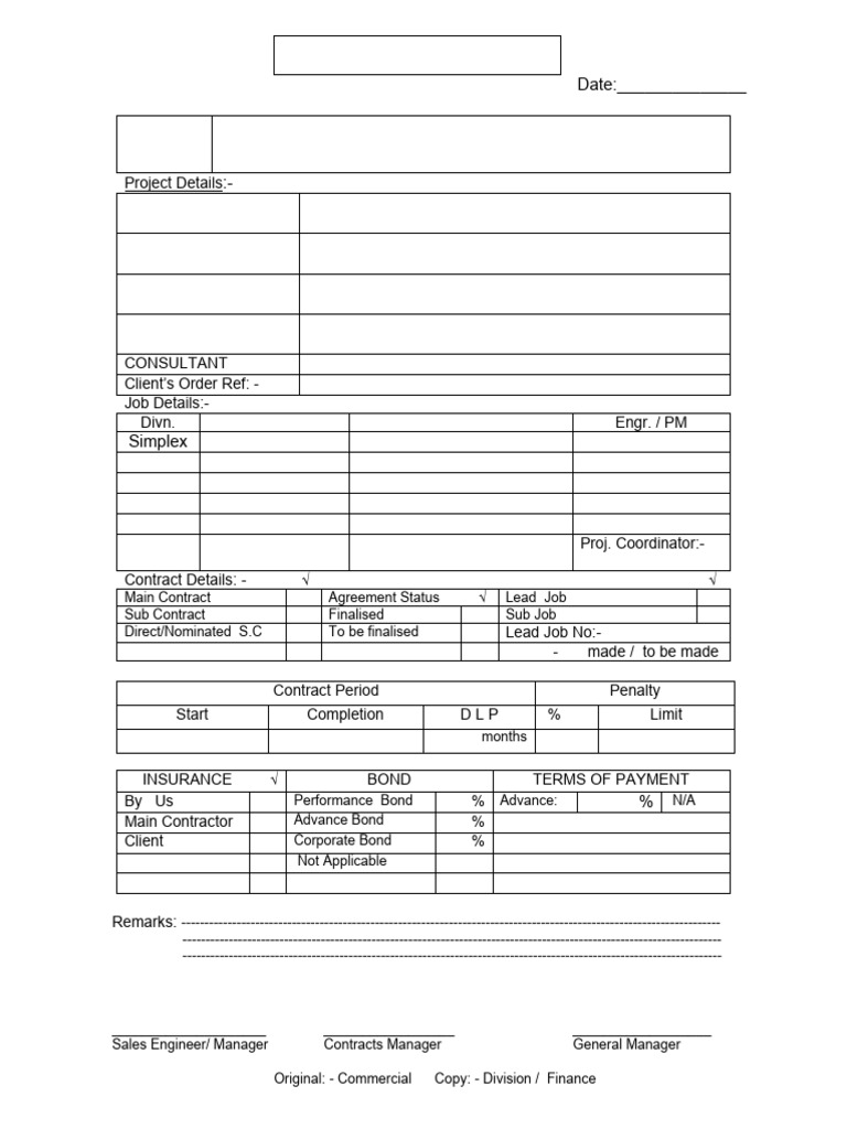 Project Job Transmittal Sheet Template | PDF | Fixed Income | Bond Market